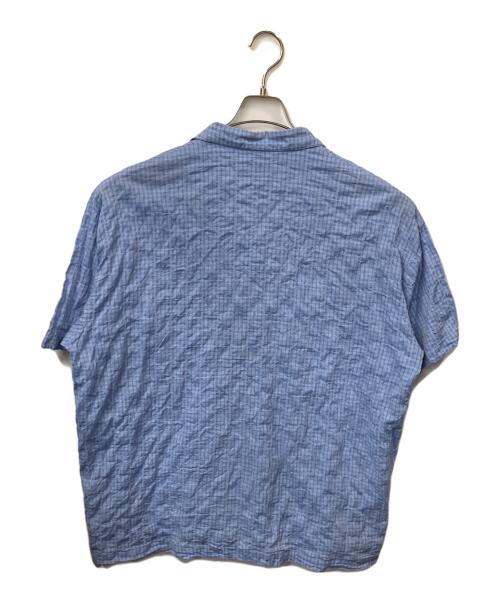 BoTT（ボット）BoTT (ボット) Windowpane S/S Shirt スカイブルー サイズ:XLの古着・服飾アイテム