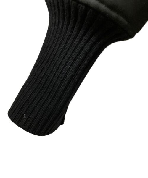 JIL SANDER（ジルサンダー）JIL SANDER (ジルサンダー) レザーエルボーパッチ 中綿ボンバージャケット ブラック サイズ:46の古着・服飾アイテム