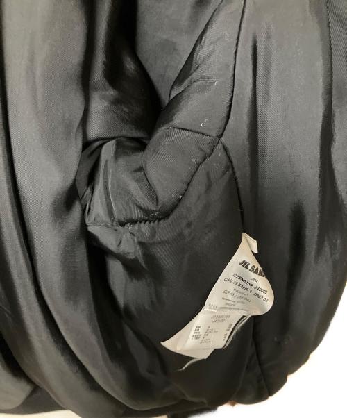 JIL SANDER（ジルサンダー）JIL SANDER (ジルサンダー) レザーエルボーパッチ 中綿ボンバージャケット ブラック サイズ:46の古着・服飾アイテム
