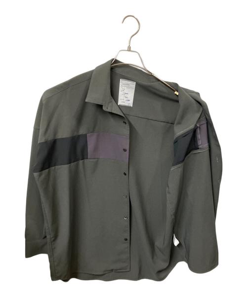 SHAREEF（シャリーフ）SHAREEF (シャリーフ) SWITCHING L/S SHIRTS グレー×パープル サイズ:Mの古着・服飾アイテム