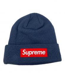 SUPREME×New Era（シュプリーム×ニューエラ）の古着「ニット帽 New era×Supreme」｜ネイビー