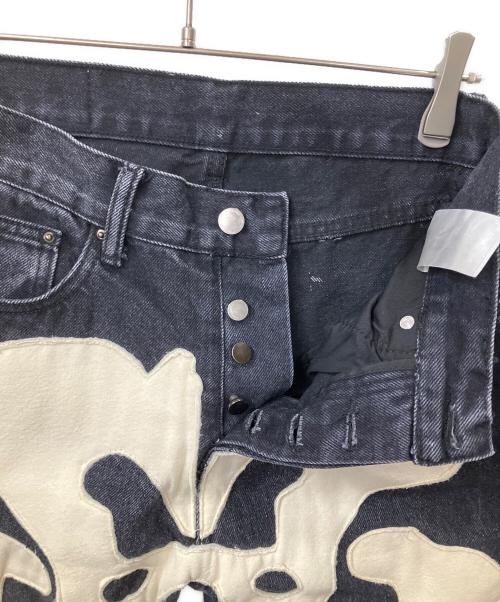 mnml（ミニマル）mnml (ミニマル) スカルボーンデニムパンツ ブラック サイズ:73.5cm（W29）の古着・服飾アイテム