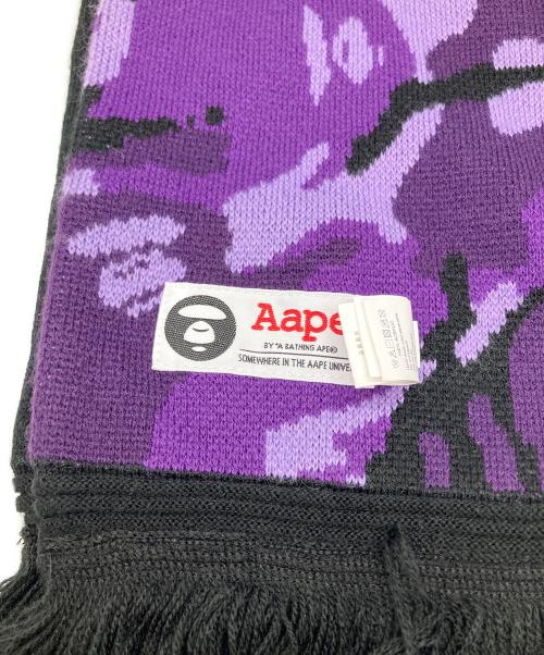 A BATHING APE（ア ベイシング エイプ）A BATHING APE (ア ベイシング エイプ) マフラー パープル×オリーブの古着・服飾アイテム