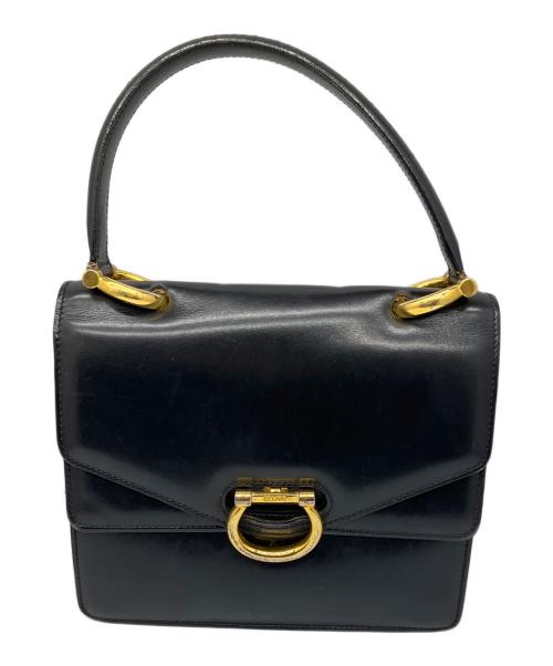 CELINE（セリーヌ）CELINE (セリーヌ) レザーハンドバッグ　ブラック ブラックの古着・服飾アイテム