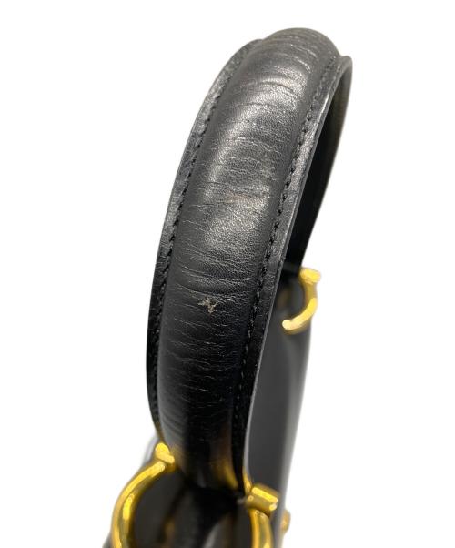 CELINE（セリーヌ）CELINE (セリーヌ) レザーハンドバッグ　ブラック ブラックの古着・服飾アイテム