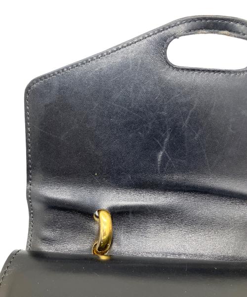CELINE（セリーヌ）CELINE (セリーヌ) レザーハンドバッグ　ブラック ブラックの古着・服飾アイテム