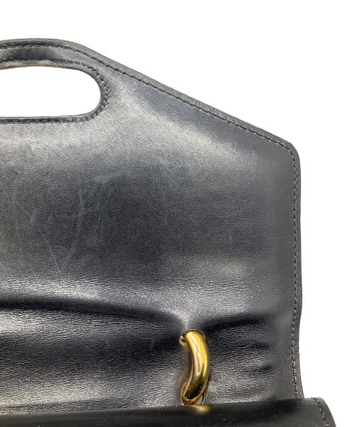 CELINE（セリーヌ）CELINE (セリーヌ) レザーハンドバッグ　ブラック ブラックの古着・服飾アイテム