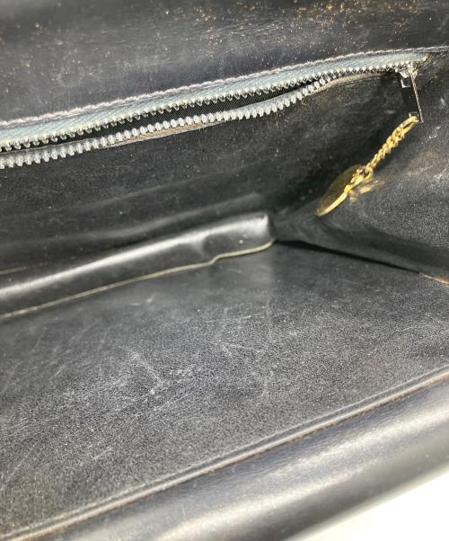 CELINE（セリーヌ）CELINE (セリーヌ) レザーハンドバッグ　ブラック ブラックの古着・服飾アイテム