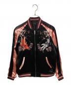 花旅楽団ハナタビガクダン）の古着「桜と鯉刺繍スカジャン」｜ピンク×ブラック