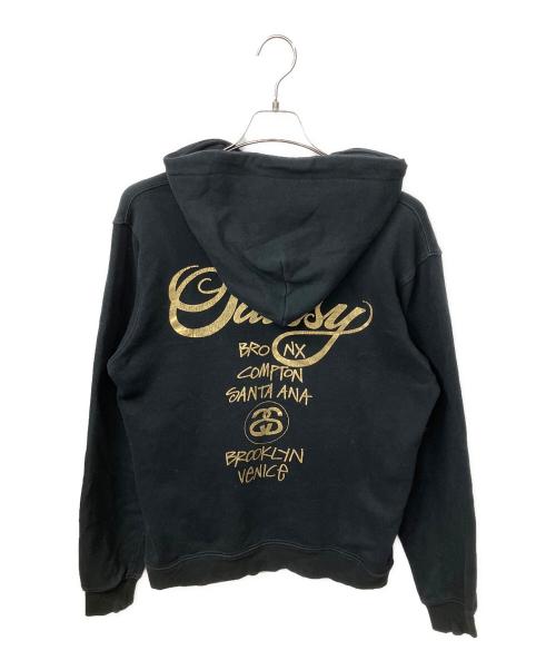 stussy（ステューシー）stussy (ステューシー) WORLD TOUR HOODIE ブラック サイズ:Mの古着・服飾アイテム