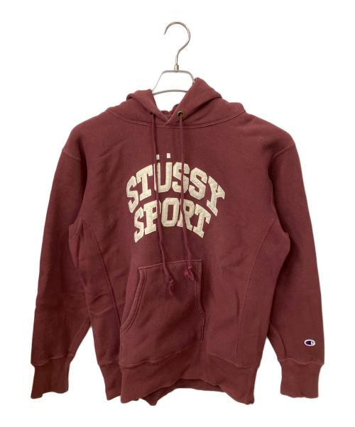 Champion REVERSE WEAVE（チャンピオン リバース ウィーブ）Champion REVERSE WEAVE (チャンピオン リバース ウィーブ) stussy (ステューシー) パーカー WARMUP ワインレッド サイズ:Lの古着・服飾アイテム