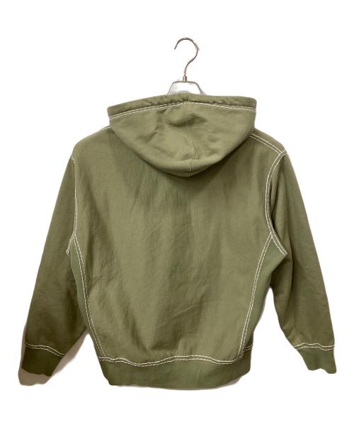 SUPREME（シュプリーム）SUPREME (シュプリーム) BIG STITCH HOODED SWEATSHIRT オリーブ サイズ:Mの古着・服飾アイテム
