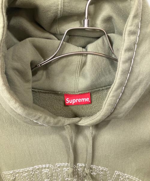 SUPREME（シュプリーム）SUPREME (シュプリーム) BIG STITCH HOODED SWEATSHIRT オリーブ サイズ:Mの古着・服飾アイテム