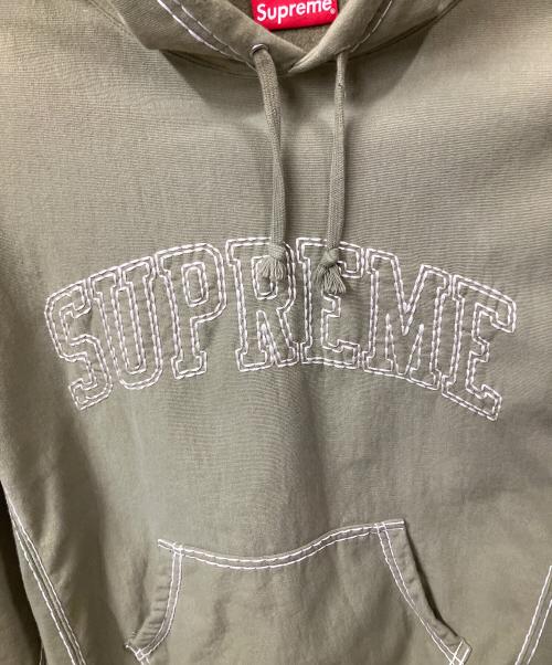 SUPREME（シュプリーム）SUPREME (シュプリーム) BIG STITCH HOODED SWEATSHIRT オリーブ サイズ:Mの古着・服飾アイテム