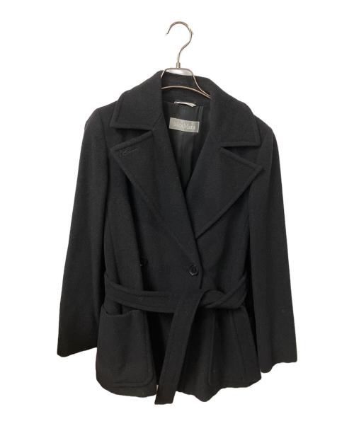 MaxMara（マックスマーラ）MaxMara (マックスマーラ) ダブルハーフコート ブラック サイズ:38の古着・服飾アイテム