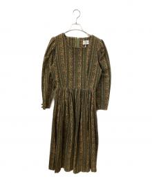 LAURA ASHLEY（ローラ アシュレイ）の古着「長袖ワンピース」｜グリーン