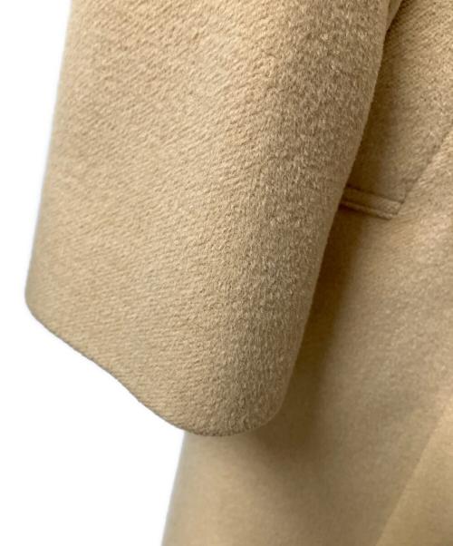 BURBERRY BLUE LABEL（バーバリー ブルー レーベル）BURBERRY BLUE LABEL (バーバリー ブルー レーベル) アンゴラ混ステンカラーコート　裏地ノバチェック ベージュ サイズ:38の古着・服飾アイテム