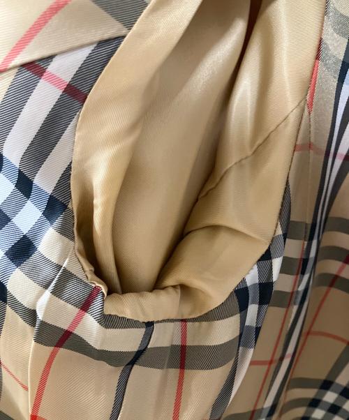 BURBERRY BLUE LABEL（バーバリー ブルー レーベル）BURBERRY BLUE LABEL (バーバリー ブルー レーベル) アンゴラ混ステンカラーコート　裏地ノバチェック ベージュ サイズ:38の古着・服飾アイテム