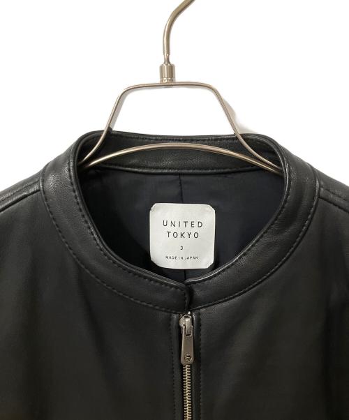 UNITED TOKYO（ユナイテッドトーキョー）UNITED TOKYO (ユナイテッドトーキョー) ラムレザージャケット　ブラック ブラック サイズ:3の古着・服飾アイテム