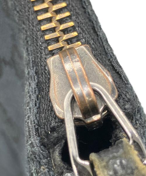 GUCCI（グッチ）GUCCI (グッチ) GGキャンバスショルダーバッグ　ブラック ブラックの古着・服飾アイテム