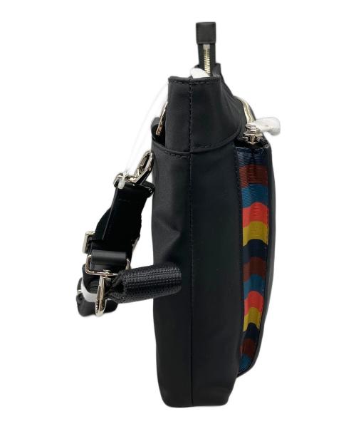 PAUL SMITH（ポールスミス）PAUL SMITH (ポールスミス) ナイロンブライトストライプトリム 2WAYミニショルダーバッグ ブラック 未使用品の古着・服飾アイテム
