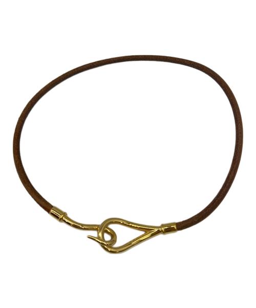 HERMES（エルメス）HERMES (エルメス) ジャンボブレスレット ブラウン×ゴールドの古着・服飾アイテム