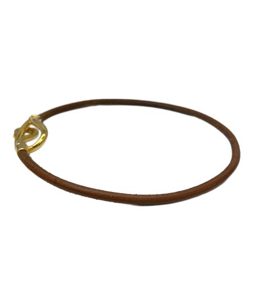 HERMES（エルメス）HERMES (エルメス) ジャンボブレスレット ブラウン×ゴールドの古着・服飾アイテム