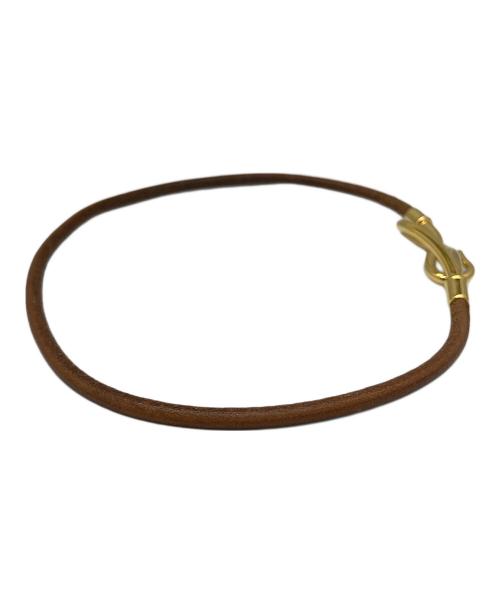 HERMES（エルメス）HERMES (エルメス) ジャンボブレスレット ブラウン×ゴールドの古着・服飾アイテム