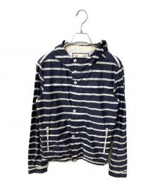 MONCLER GAMME BLEU（モンクレール ガム ブルー）の古着「ジップアップパーカー」｜ネイビー×ホワイト