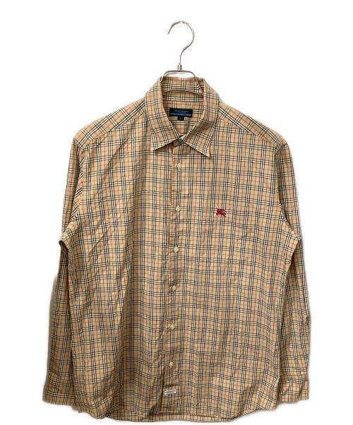 BURBERRY LONDON BLUE LABEL（バーバリーロンドンブルーレーベル）BURBERRY LONDON BLUE LABEL (バーバリーロンドンブルーレーベル) ノバチェック長袖シャツ ベージュ サイズ:Lの古着・服飾アイテム