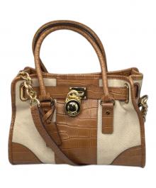 MICHAEL KORS（マイケル・コース）の古着「ハミルトン・サッチェルバッグ」｜ブラウン×ベージュ