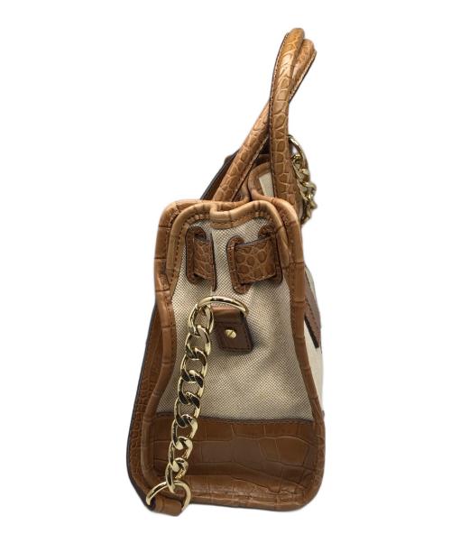 MICHAEL KORS（マイケル・コース）MICHAEL KORS (マイケル・コース) ハミルトン・サッチェルバッグ ブラウン×ベージュの古着・服飾アイテム