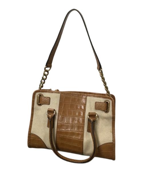 MICHAEL KORS（マイケル・コース）MICHAEL KORS (マイケル・コース) ハミルトン・サッチェルバッグ ブラウン×ベージュの古着・服飾アイテム