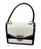 CELINEセリーヌ）の古着「レザーハンドバッグ ブラック×ホワイト」｜ブラック×ホワイト