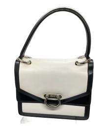 CELINE（セリーヌ）の古着「レザーハンドバッグ ブラック×ホワイト」｜ブラック×ホワイト
