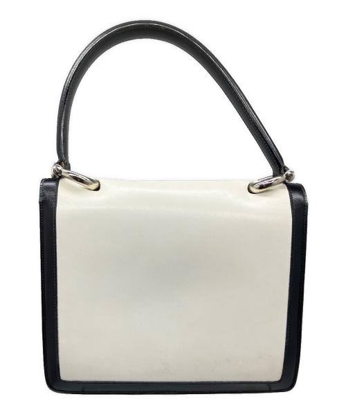 CELINE（セリーヌ）CELINE (セリーヌ) レザーハンドバッグ ブラック×ホワイト ブラック×ホワイトの古着・服飾アイテム