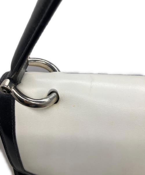 CELINE（セリーヌ）CELINE (セリーヌ) レザーハンドバッグ ブラック×ホワイト ブラック×ホワイトの古着・服飾アイテム