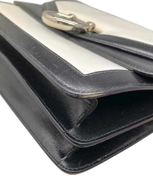 CELINE（セリーヌ）CELINE (セリーヌ) レザーハンドバッグ ブラック×ホワイト ブラック×ホワイトの古着・服飾アイテム