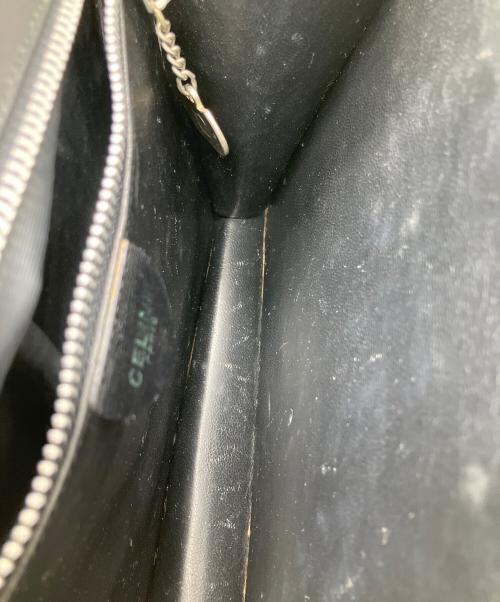 CELINE（セリーヌ）CELINE (セリーヌ) レザーハンドバッグ ブラック×ホワイト ブラック×ホワイトの古着・服飾アイテム