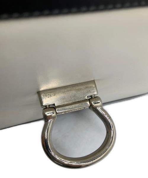 CELINE（セリーヌ）CELINE (セリーヌ) レザーハンドバッグ ブラック×ホワイト ブラック×ホワイトの古着・服飾アイテム