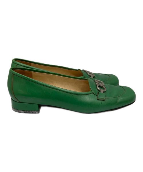Salvatore Ferragamo（サルヴァトーレ フェラガモ）Salvatore Ferragamo (サルヴァトーレ フェラガモ) ビットローファー ガンチーニ グリーン グリーン サイズ:5Ｄの古着・服飾アイテム