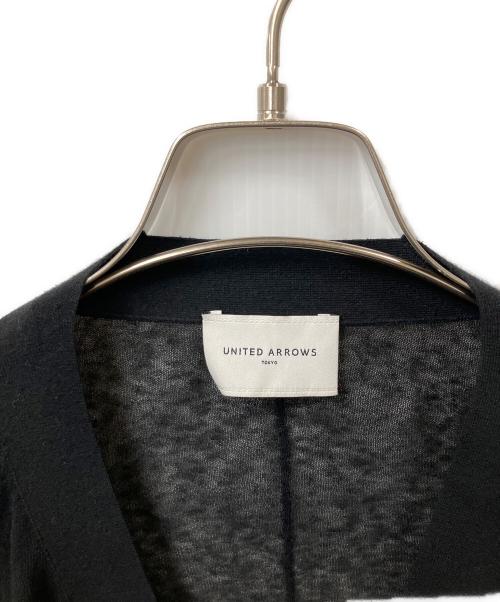 UNITED ARROWS（ユナイテッドアローズ）UNITED ARROWS (ユナイテッドアローズ) シアー Vネック カーディガン 5SL ブラック サイズ:Freeの古着・服飾アイテム