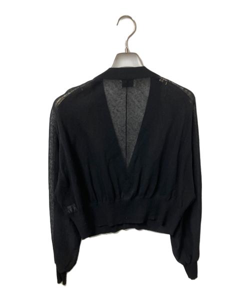 UNITED ARROWS（ユナイテッドアローズ）UNITED ARROWS (ユナイテッドアローズ) シアー Vネック カーディガン 5SL ブラック サイズ:Freeの古着・服飾アイテム