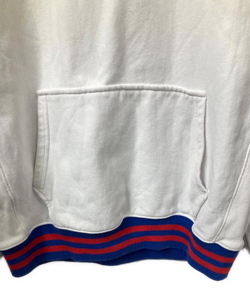 Champion REVERSE WEAVE（チャンピオン リバース ウィーブ）Champion REVERSE WEAVE (チャンピオン リバース ウィーブ) スウェットパーカー ホワイト×ブルー サイズ:2XLの古着・服飾アイテム