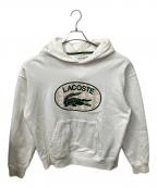 LACOSTEラコステ）の古着「モノグラムモチーフラコステプリントフードスウェット」｜ホワイト