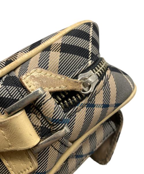 BURBERRY BLUE LABEL（バーバリー ブルー レーベル）BURBERRY BLUE LABEL (バーバリー ブルー レーベル) チェックショルダーバッグ グレー×ベージュ グレー×ベージュの古着・服飾アイテム