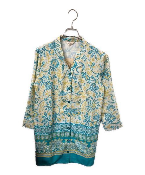 MAKANA（マカナ）MAKANA (マカナ) ハパスタイルプリントチュニックシャツ ブルー×グリーン サイズ:Freeの古着・服飾アイテム