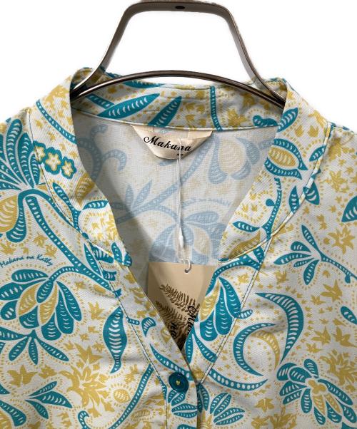 MAKANA（マカナ）MAKANA (マカナ) ハパスタイルプリントチュニックシャツ ブルー×グリーン サイズ:Freeの古着・服飾アイテム