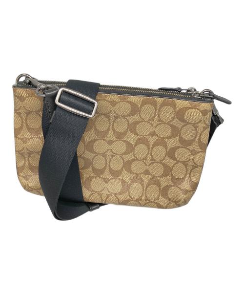 COACH（コーチ）COACH (コーチ) クロスボディバッグ エヴァレット ブラック×カーキ ベージュ×グレーの古着・服飾アイテム