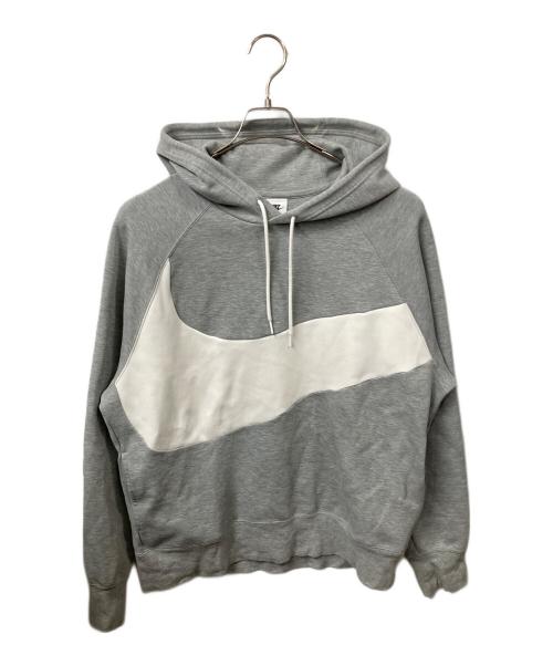 NIKE（ナイキ）NIKE (ナイキ) ビッグスウッシュロゴフーディ グレー サイズ:XLの古着・服飾アイテム